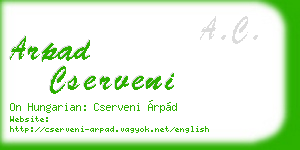 arpad cserveni business card